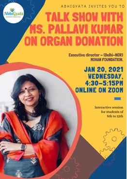 Ms. Pallavi Kumar invited by SKIMS, Srinagar to talk on initiation of a  deceased donation program