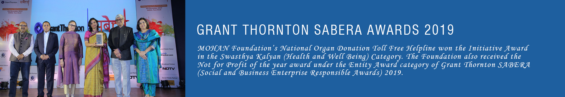 MOHAN Foundation wins at Grant Thornton SABERA